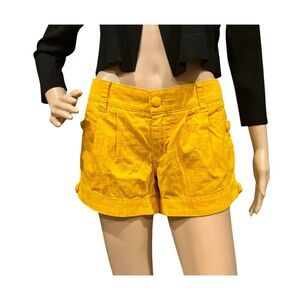 BABY PHAT Rare Vintage Junior Linen Blend Chino Style Shorts Gold Sz 7